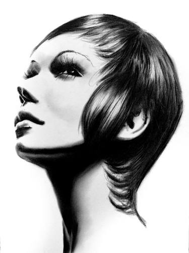 Original Black & White Women Drawing by Denny Stoekenbroek