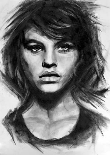 Original Portraiture Women Drawings by Denny Stoekenbroek