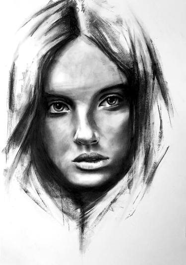 Original Portraiture Women Drawings by Denny Stoekenbroek