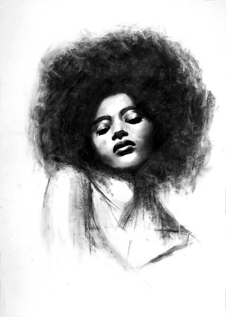 Afro girl Drawing by Denny Stoekenbroek Saatchi Art