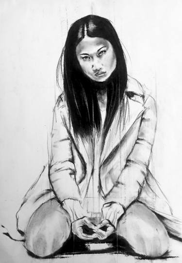 Original Portraiture Women Drawings by Denny Stoekenbroek