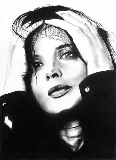 Original Realism Women Drawings by Denny Stoekenbroek