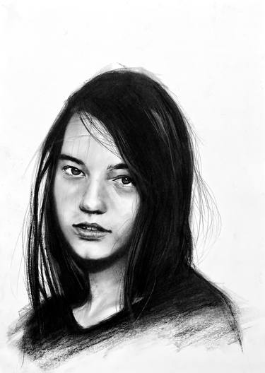 Original Portraiture Women Drawings by Denny Stoekenbroek