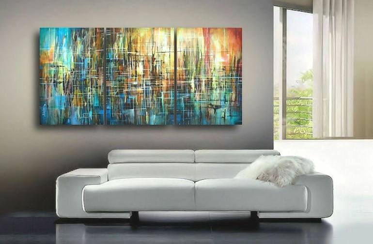 Original Art Deco Abstract Painting by Michael Lang