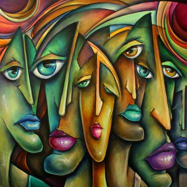Original Expressionism People Paintings by Michael Lang