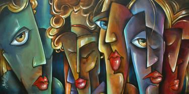 Original Expressionism People Paintings by Michael Lang