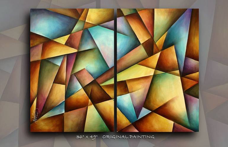 Original Cubism Abstract Painting by Michael Lang