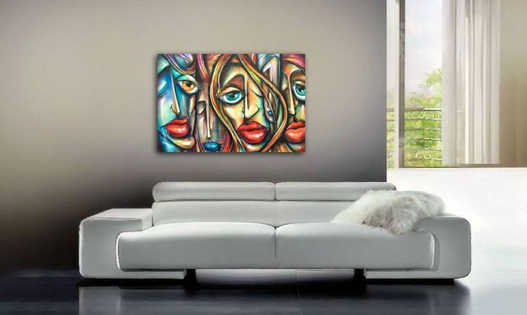 Original Expressionism People Painting by Michael Lang
