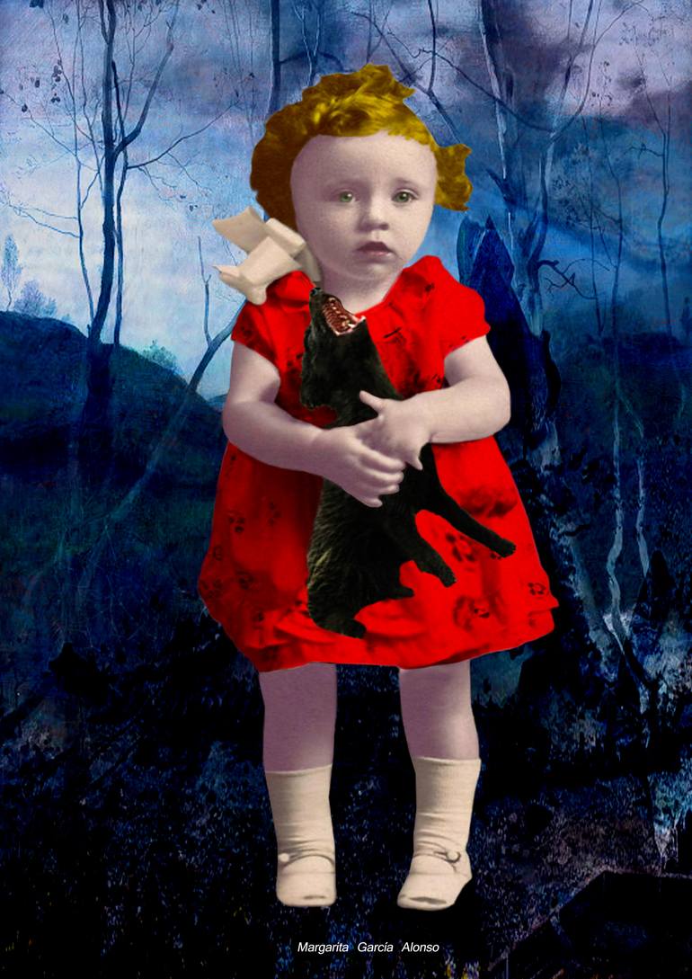 Original Family Collage by Margarita Garcia Alonso | Conceptual Art on Other | The little wolf