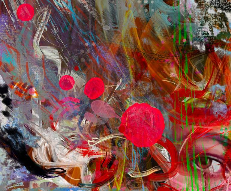 Original Abstract Expressionism Portrait Mixed Media by yossi kotler