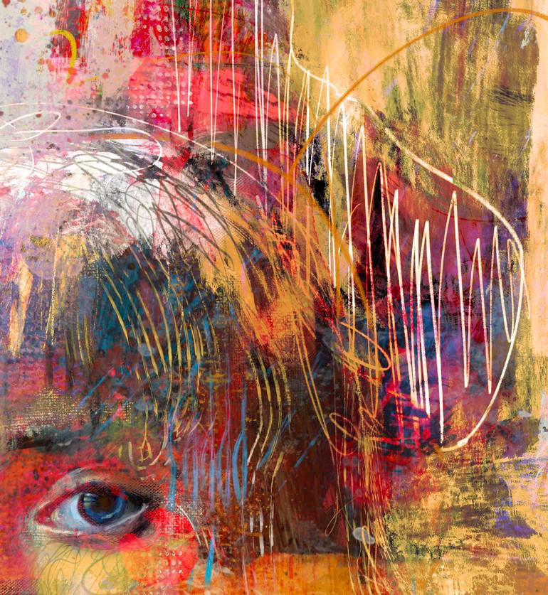 Original Abstract Expressionism Portrait Painting by Yossi Kotler