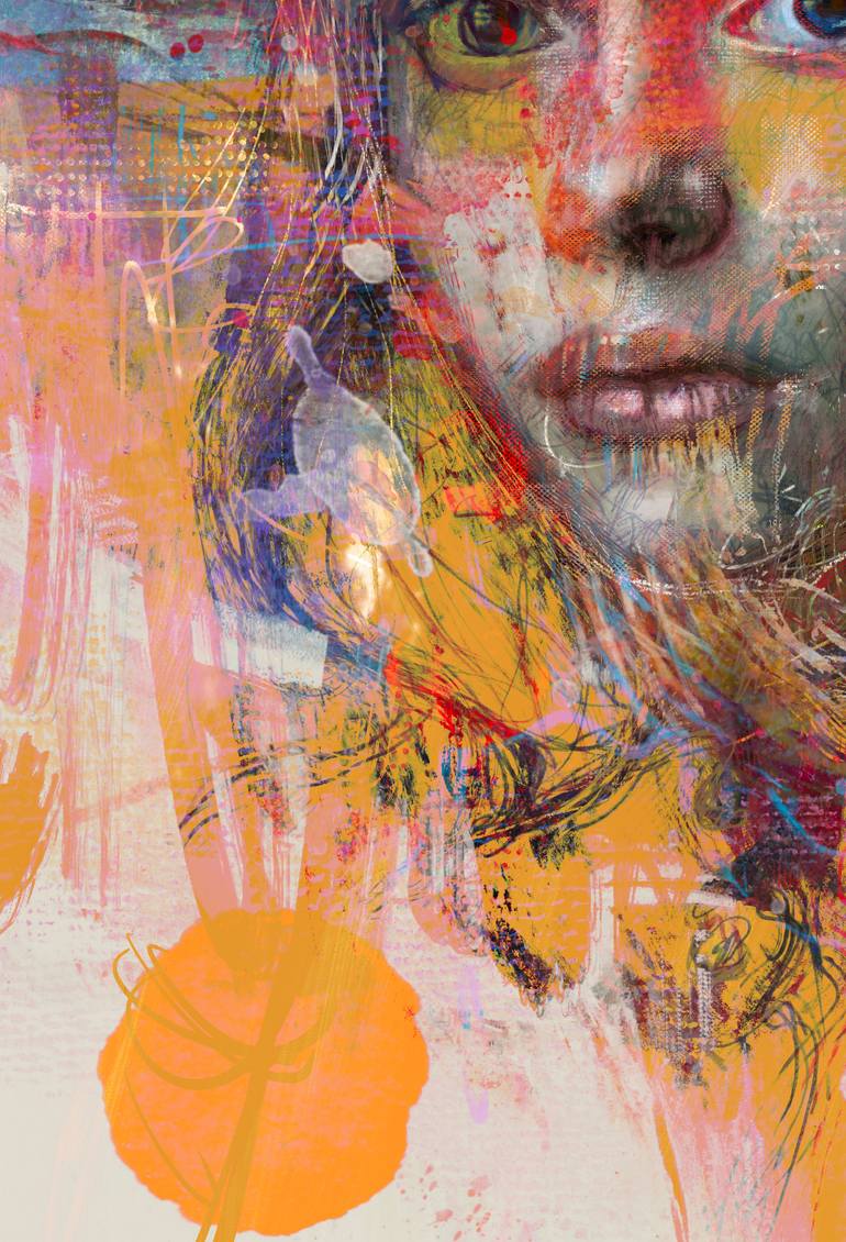 Original Abstract Expressionism People Mixed Media by Yossi Kotler