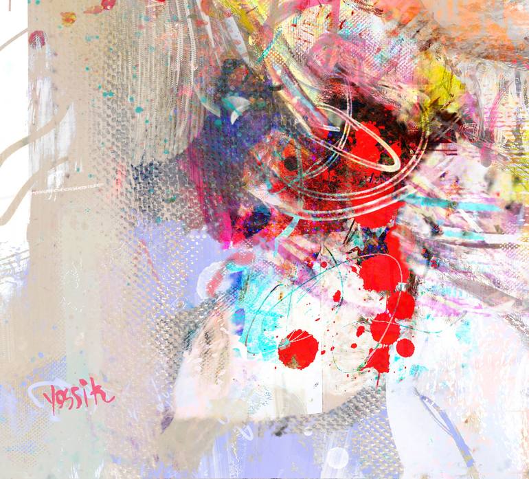 Original Abstract Expressionism Portrait Mixed Media by yossi kotler