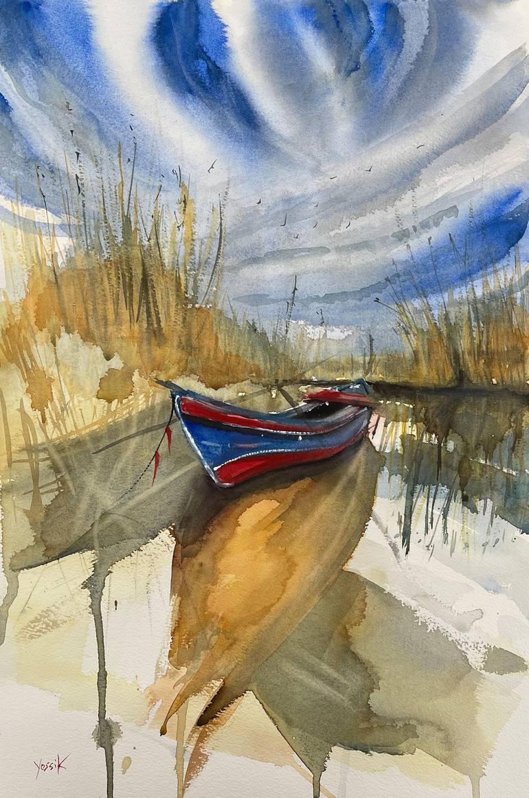 Print of Figurative Boat Paintings by Yossi Kotler