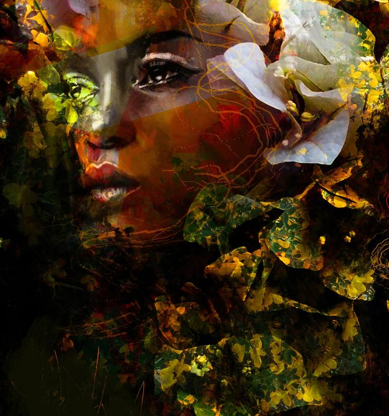 Original Abstract Expressionism Portrait Digital by yossi kotler