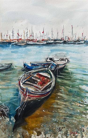 Original Boat Paintings by yossi kotler