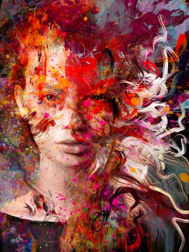 Original Portrait Mixed Media by yossi kotler