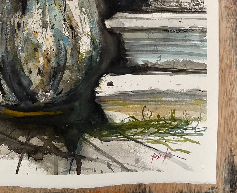 Original Art Deco Landscape Painting by Yossi Kotler