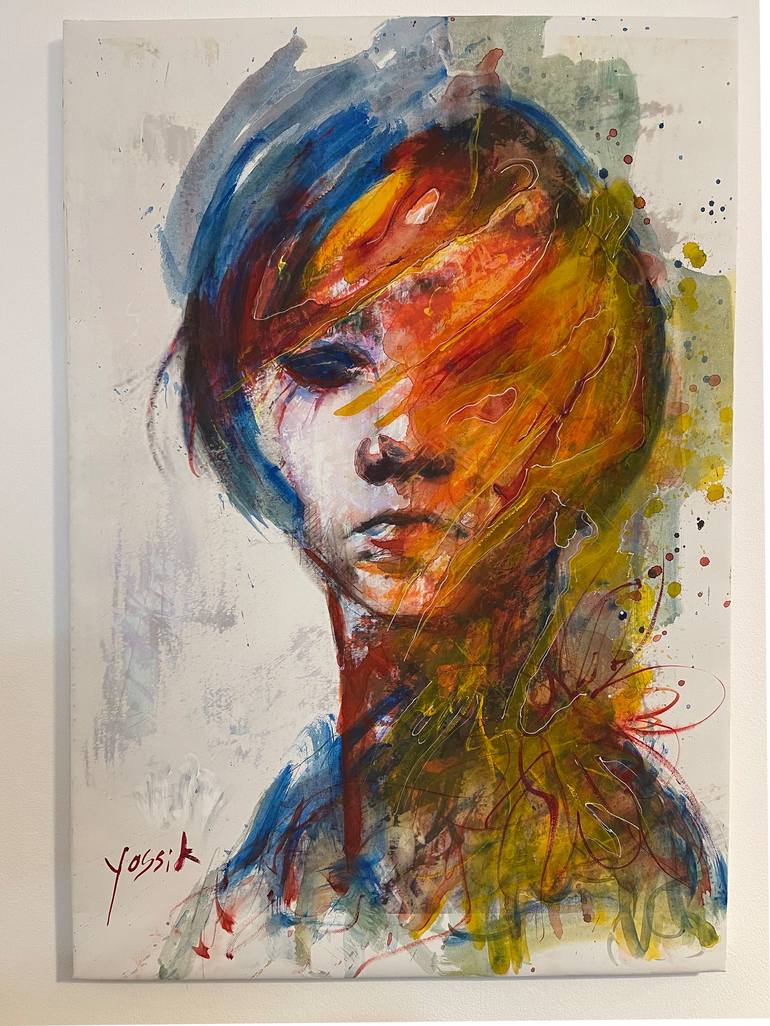 Original Conceptual Portrait Painting by yossi kotler