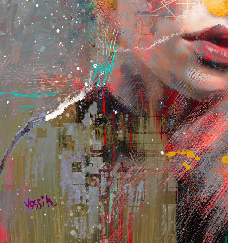 Original Abstract Expressionism Portrait Painting by Yossi Kotler