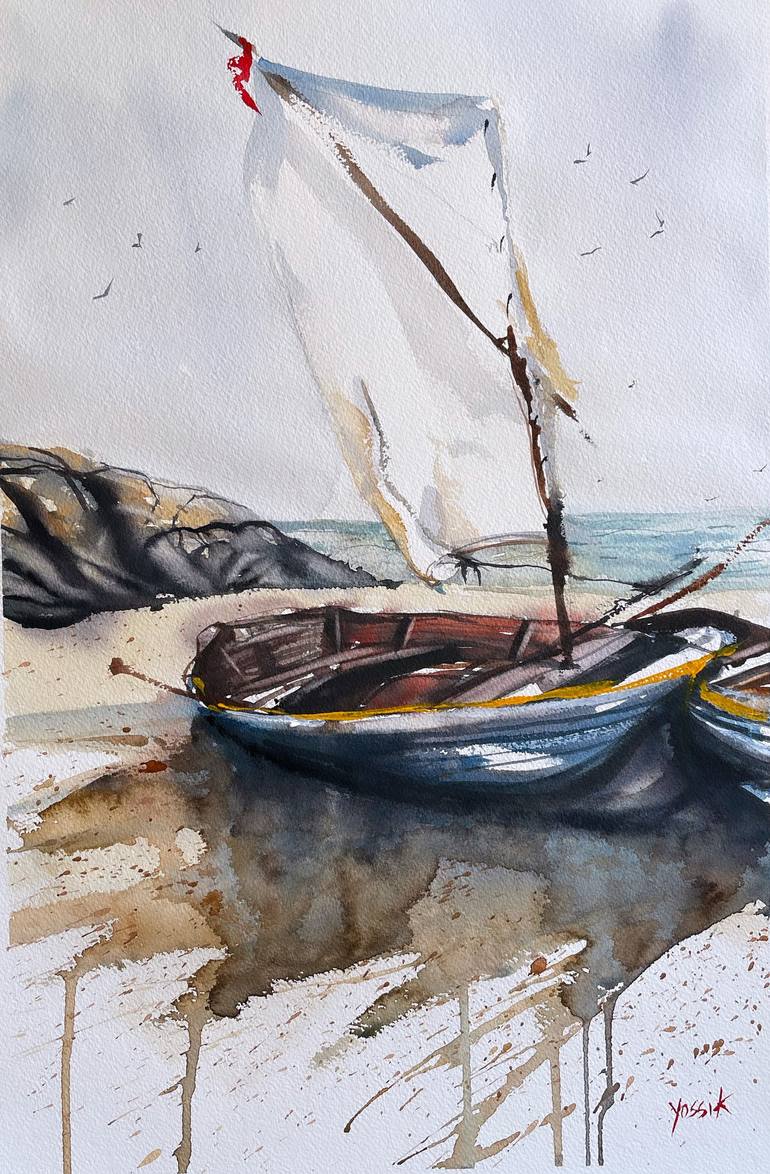 Print of Figurative Boat Paintings by Yossi Kotler