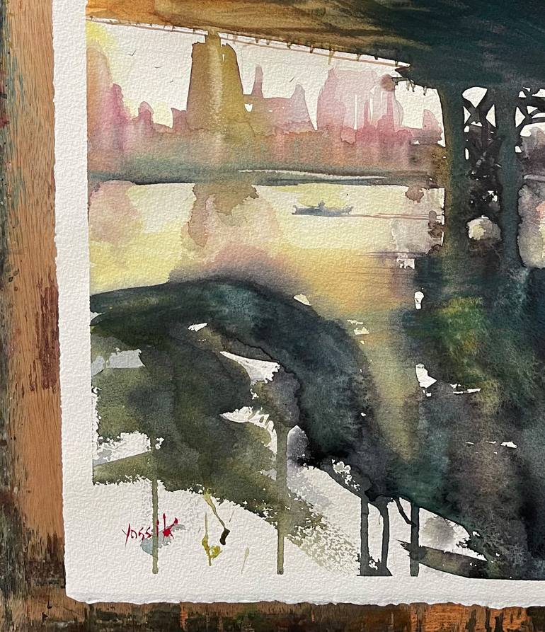 Original Figurative Cities Painting by Yossi Kotler