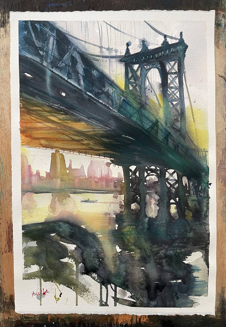 Original Figurative Cities Painting by Yossi Kotler