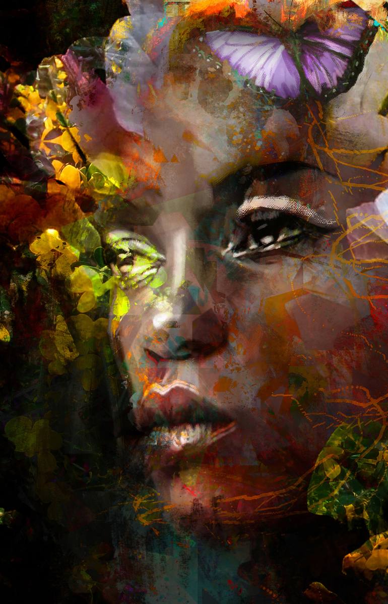 Original Abstract Expressionism People Mixed Media by Yossi Kotler