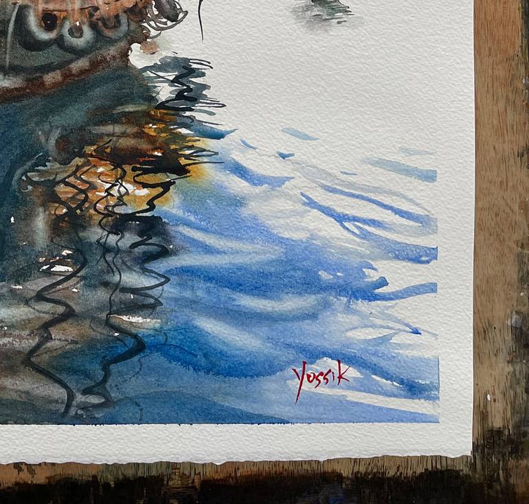 Original Figurative Boat Painting by Yossi Kotler