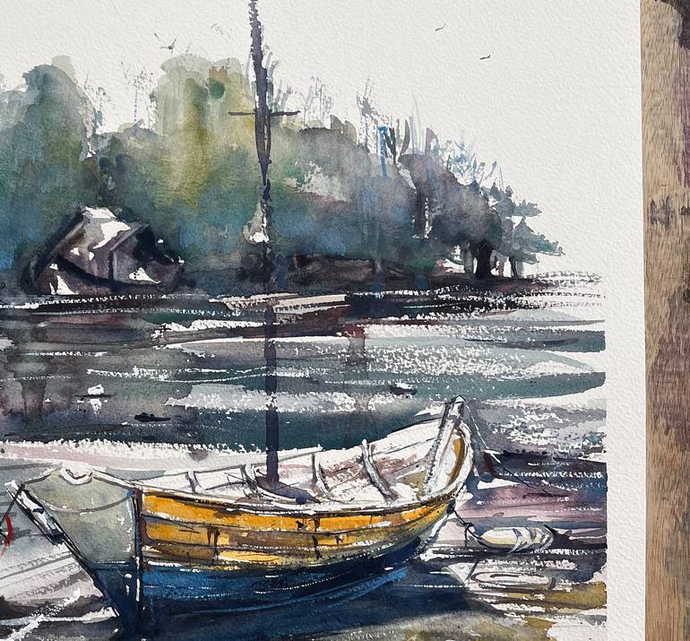 Original Figurative Boat Painting by Yossi Kotler