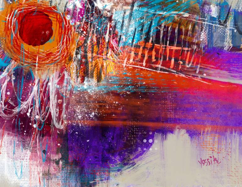 Original Abstract Mixed Media by yossi kotler