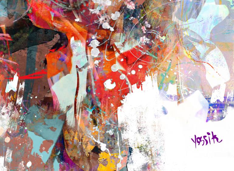 Original Abstract Expressionism Abstract Painting by Yossi Kotler