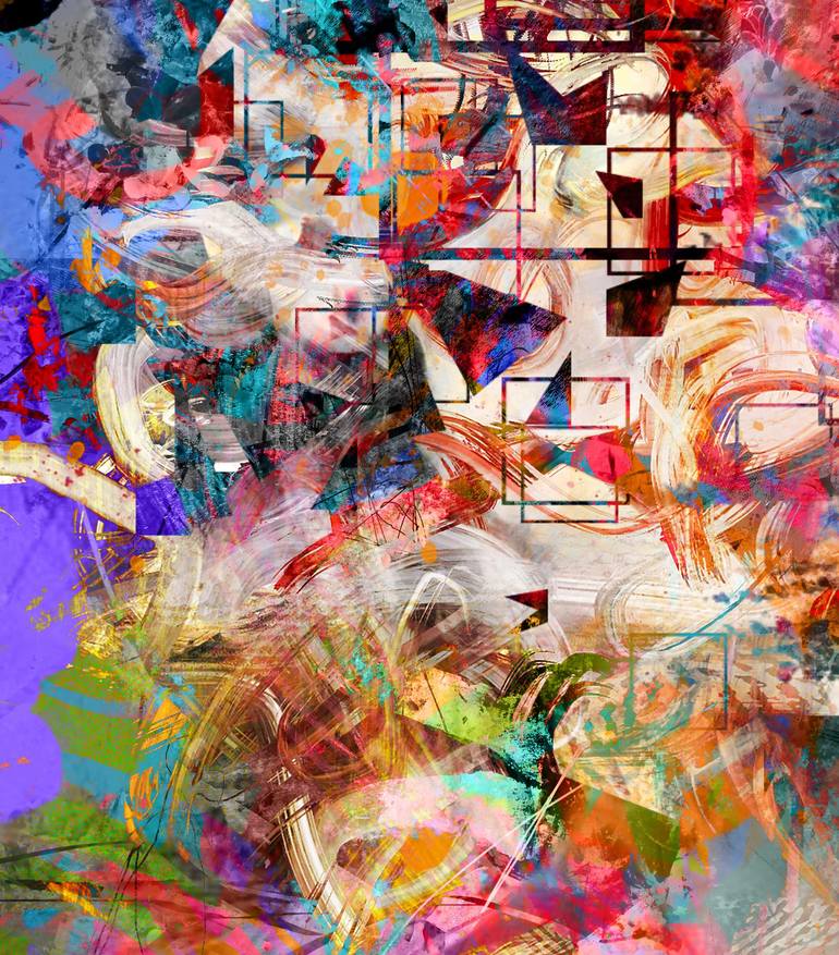 Original Abstract Expressionism People Mixed Media by yossi kotler