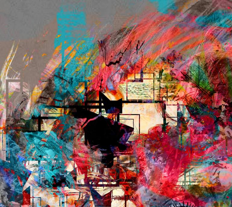 Original Abstract Expressionism People Mixed Media by yossi kotler