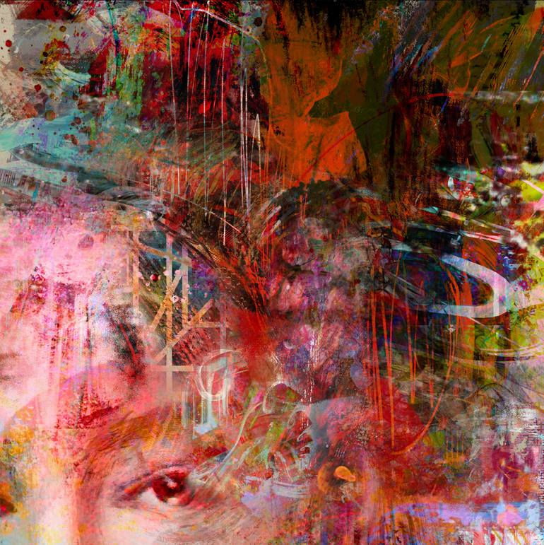 Original Portraiture Abstract Painting by Yossi Kotler