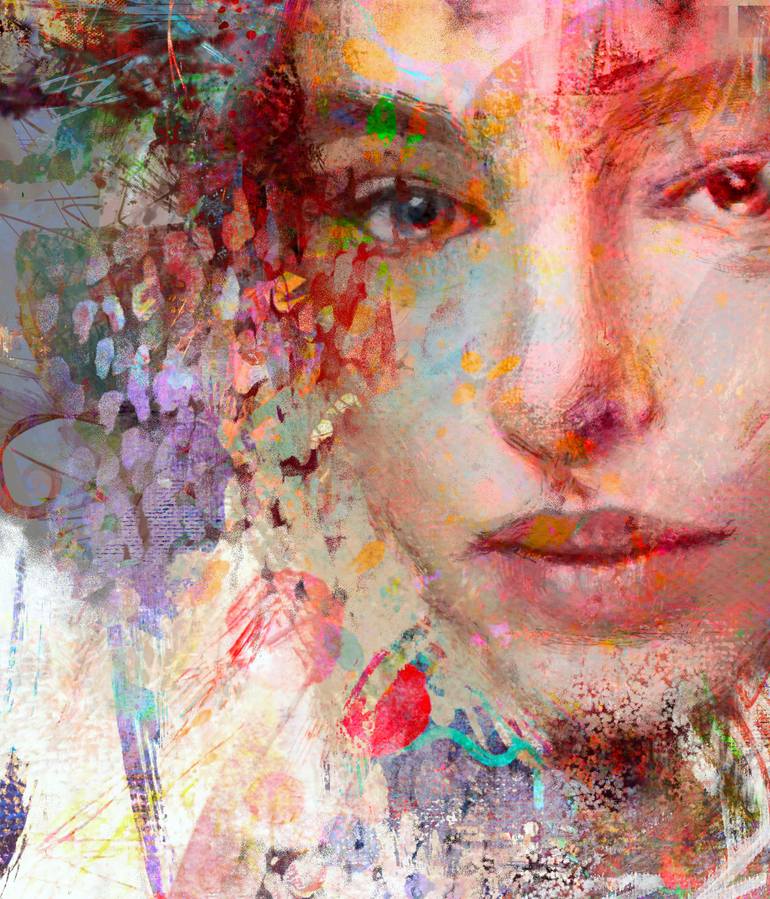 Original Portraiture Abstract Painting by Yossi Kotler