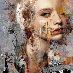 Collection original portraits on canvas