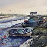 boats at sunset by yossi kotler