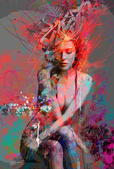 Original Conceptual Abstract Mixed Media by yossi kotler