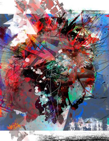 Print of Abstract Expressionism Abstract Mixed Media by yossi kotler