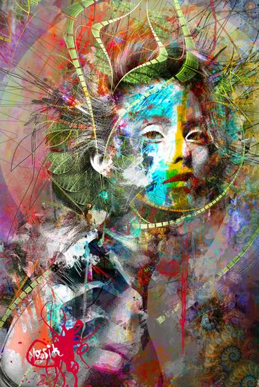 Original Conceptual Abstract Mixed Media by yossi kotler