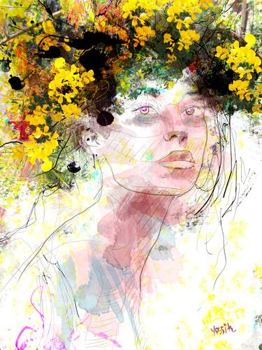 Print of Expressionism People Mixed Media by yossi kotler
