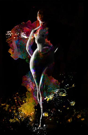 Print of Abstract Expressionism Nude Mixed Media by yossi kotler