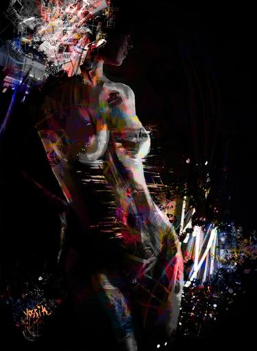 Original Abstract Expressionism Nude Mixed Media by yossi kotler