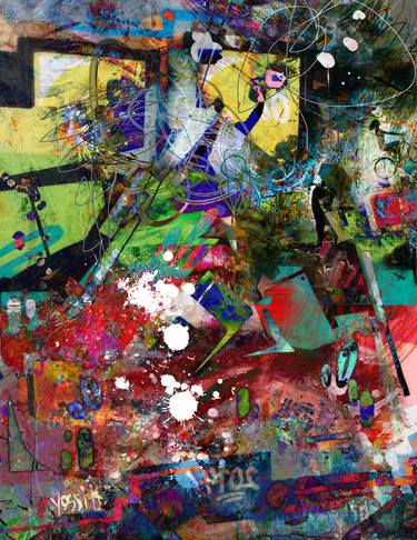 Original Abstract Expressionism Abstract Mixed Media by yossi kotler