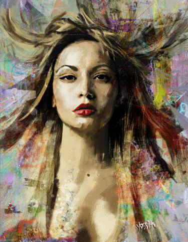 Original Abstract People Mixed Media by yossi kotler