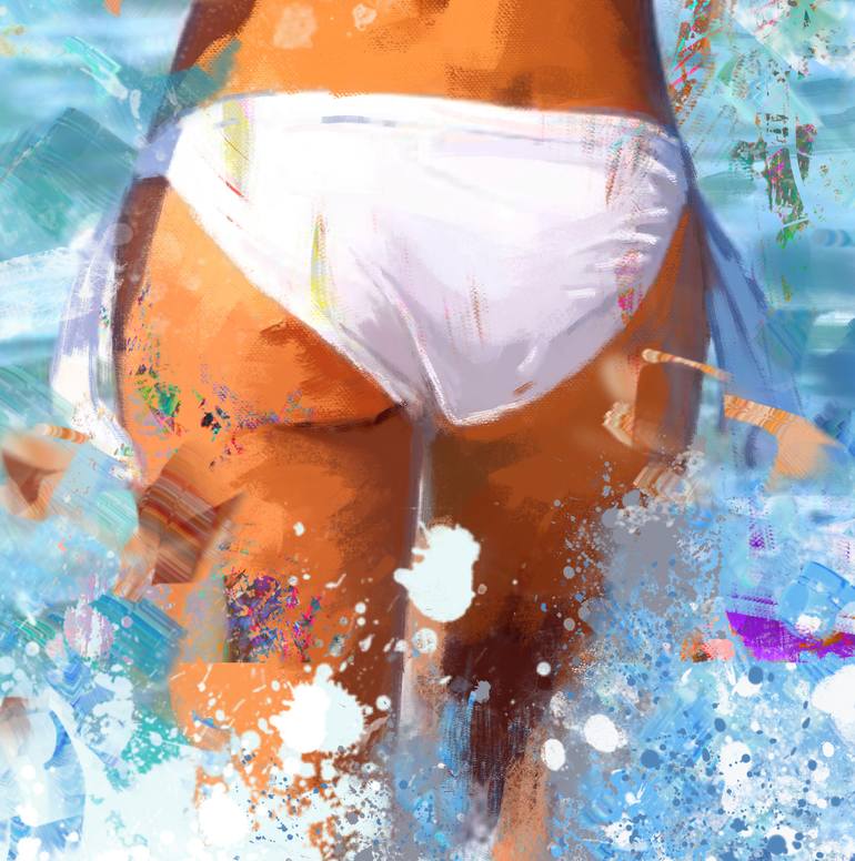 Original Beach Painting by yossi kotler