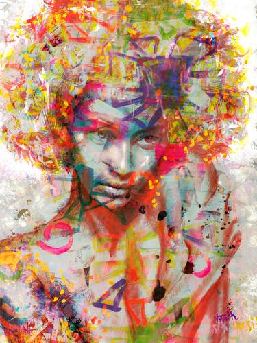 Original Abstract People Mixed Media by yossi kotler