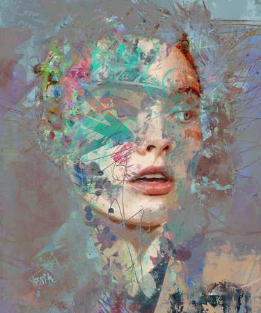 Print of Abstract People Paintings by yossi kotler