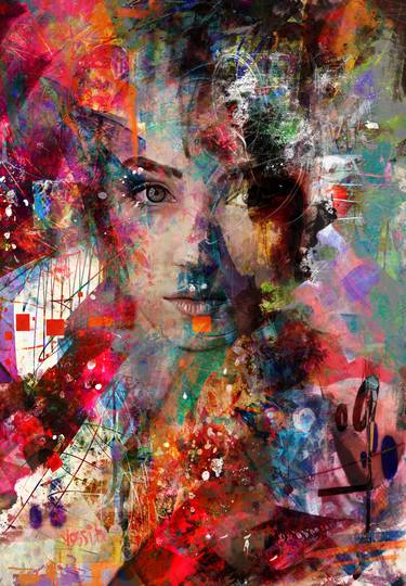 Print of Abstract Expressionism People Mixed Media by yossi kotler